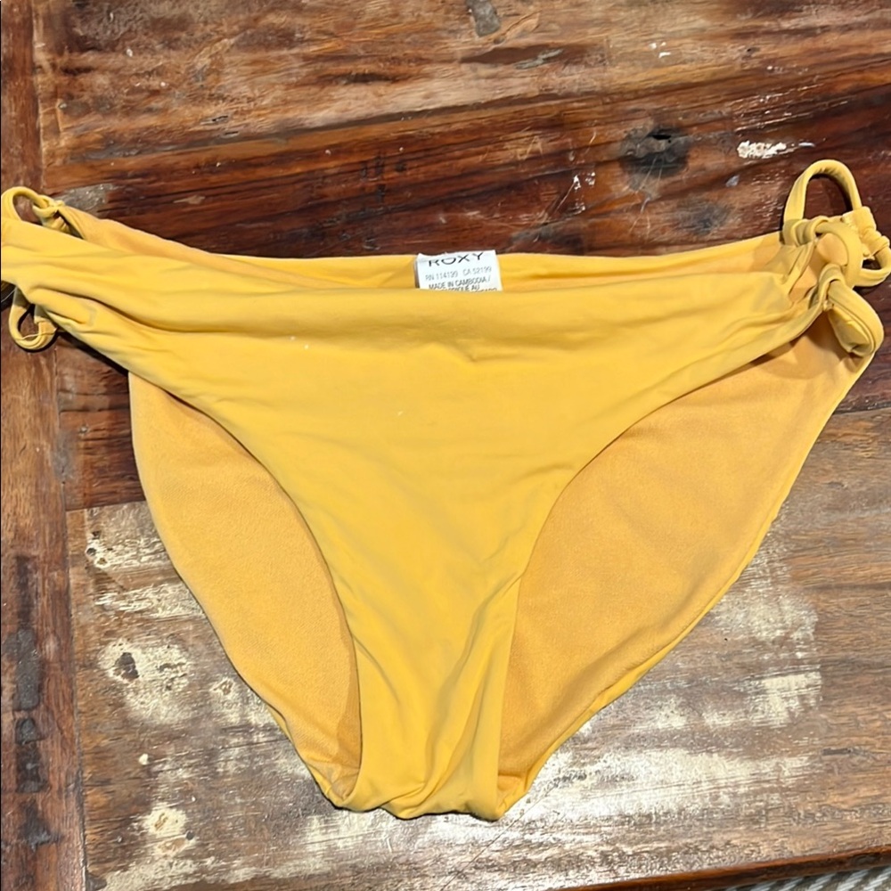 Roxy Mustard Bikini Bottom with Side Knots